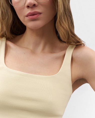 Кремовий топ з прямокутним вирізом FASHIONISTA