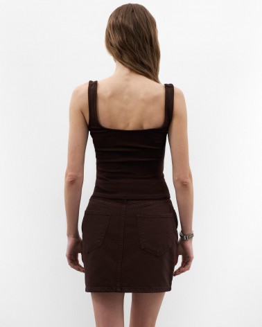 Шоколадний топ з прямокутним вирізом FASHIONISTA