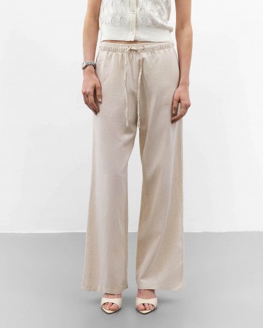 Світло-бежеві штани з еластиним поясом FASHIONISTA