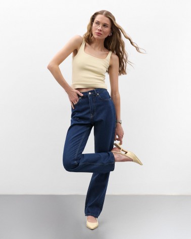 Кремовий топ з прямокутним вирізом FASHIONISTA