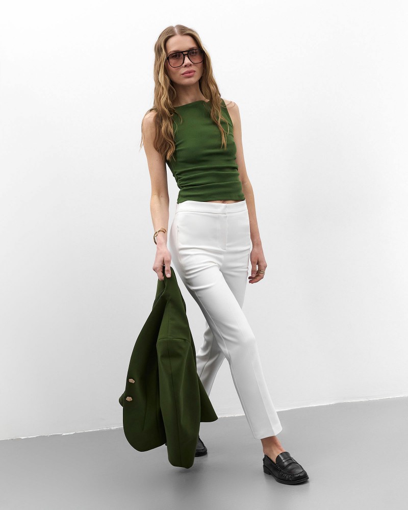 Молочні штани прямого крою FASHIONISTA