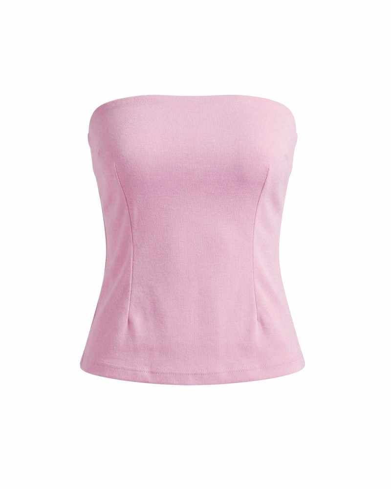 Рожевий силуетний топ-бандо FASHIONISTA Рожевий силуетний топ-бандо FASHIONISTA