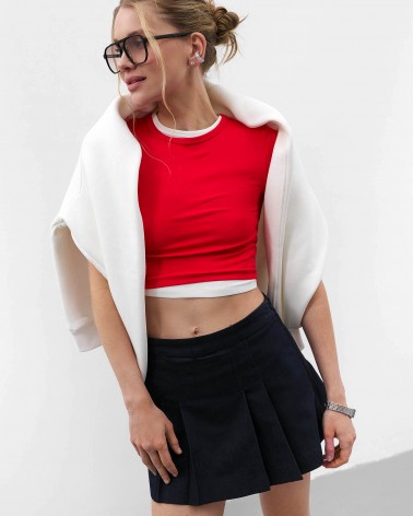 Червона вкорочена футболка FASHIONISTA