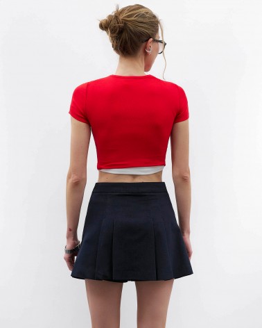 Червона вкорочена футболка FASHIONISTA