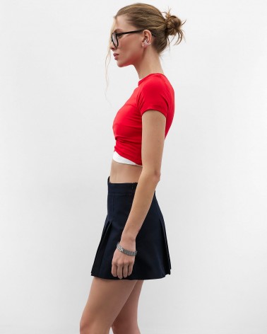 Червона вкорочена футболка FASHIONISTA