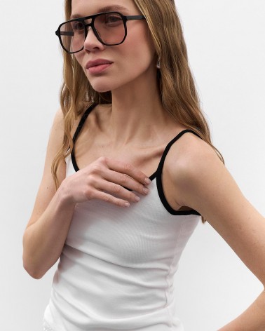 Молочна майка з контрастною окантовкою FASHIONISTA