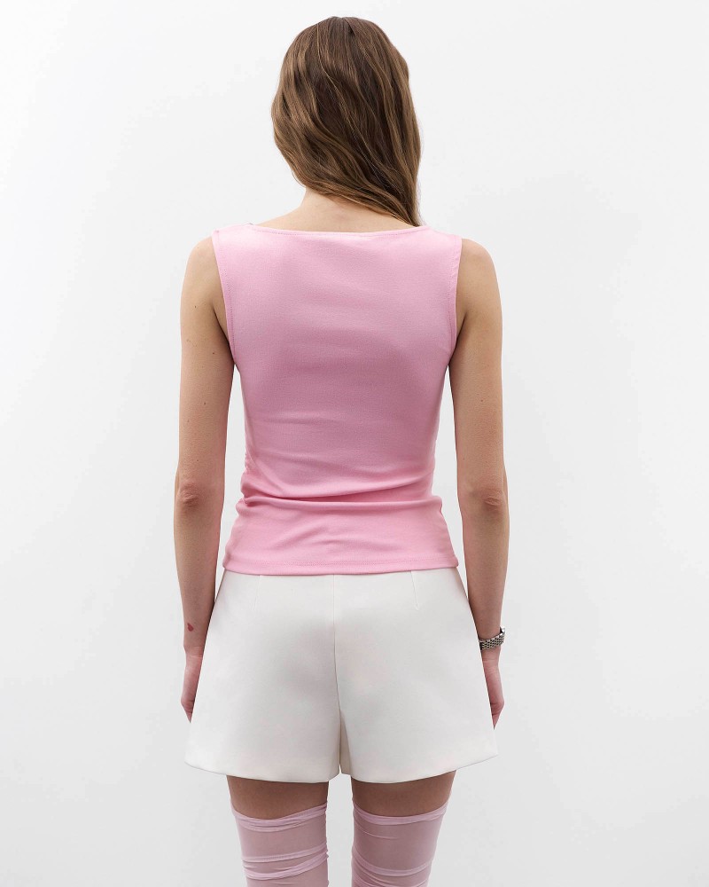 Рожева майка з драпіруванням FASHIONISTA