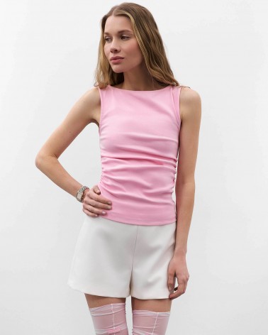 Рожева майка з драпіруванням FASHIONISTA