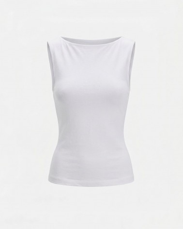 Біла майка з драпіруванням FASHIONISTA