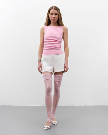 Рожева майка з драпіруванням FASHIONISTA