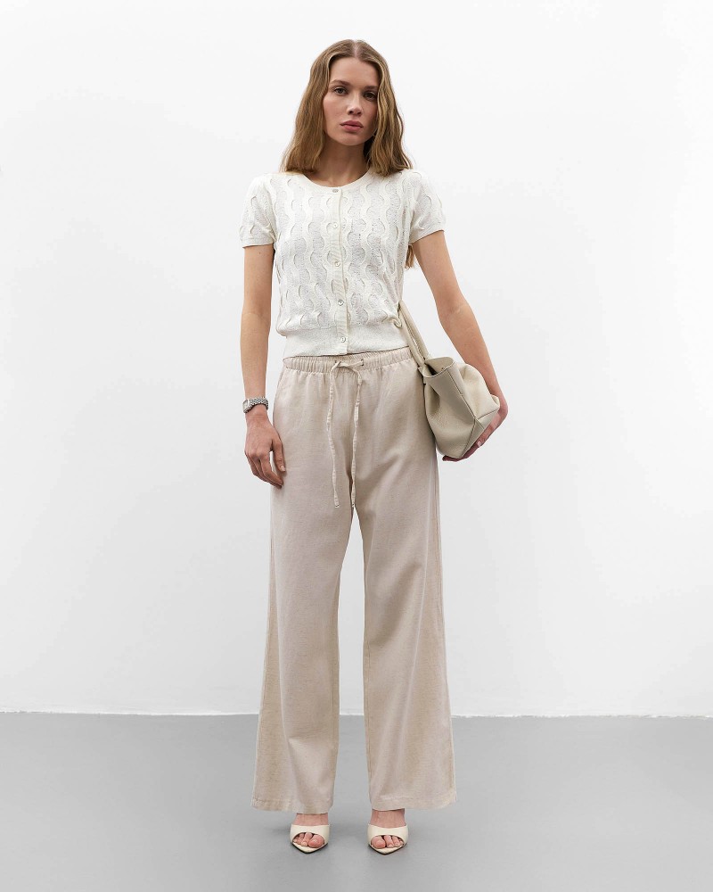 Молочний кардиган з коротким рукавом FASHIONISTA Молочний кардиган з коротким рукавом FASHIONISTA