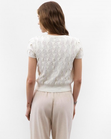 Молочний кардиган з коротким рукавом FASHIONISTA