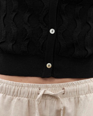 Чорний кардиган з коротким рукавом FASHIONISTA