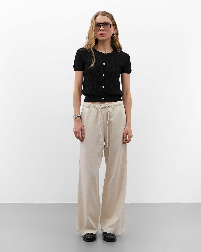 Чорний кардиган з коротким рукавом FASHIONISTA Чорний кардиган з коротким рукавом FASHIONISTA