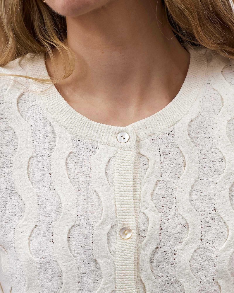 Молочний кардиган з коротким рукавом FASHIONISTA Молочний кардиган з коротким рукавом FASHIONISTA