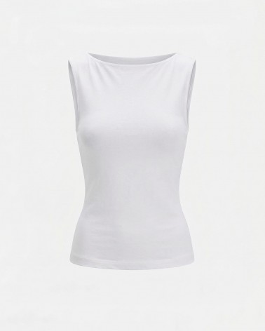 Біла майка з драпіруванням FASHIONISTA