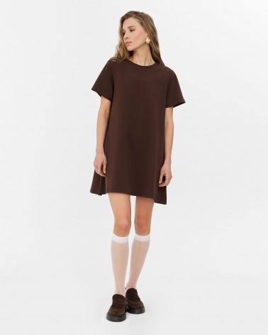 Шоколадна базова сукня вільного крою
 FASHIONSTA
