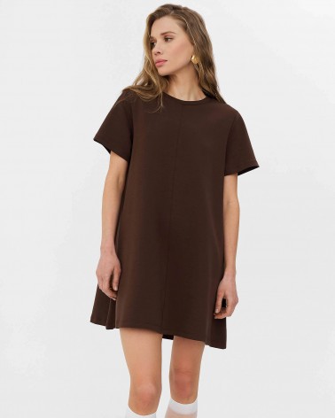 Шоколадна базова сукня вільного крою
 FASHIONSTA