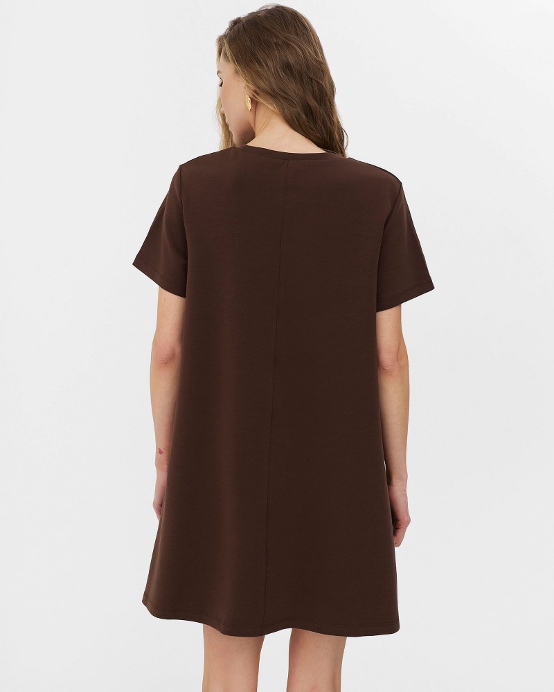 Шоколадна базова сукня вільного крою
 FASHIONSTA