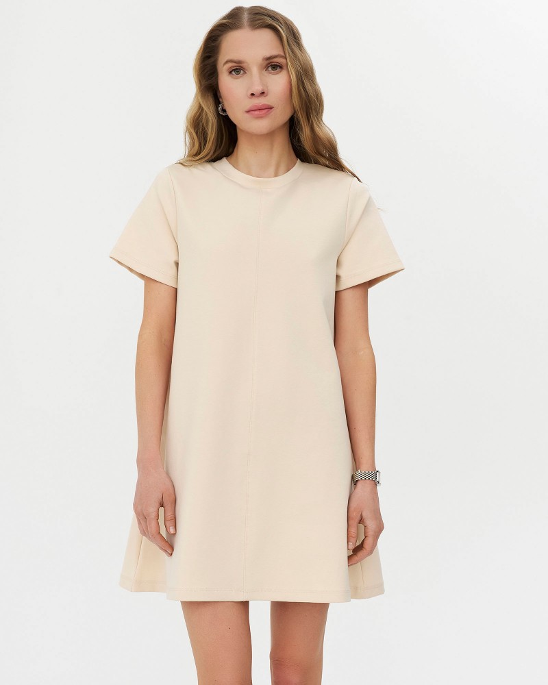 Світло-бежева базова сукня вільного крою
 FASHIONSTA