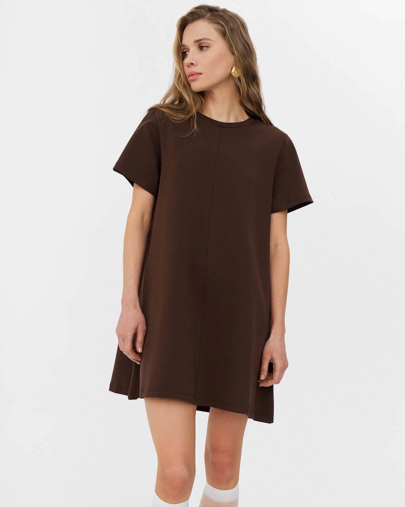 Шоколадна базова сукня вільного крою
 FASHIONSTA