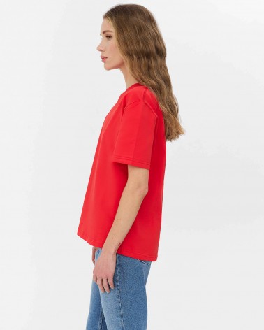 Червона футболка вільного крою FASHIONISTA