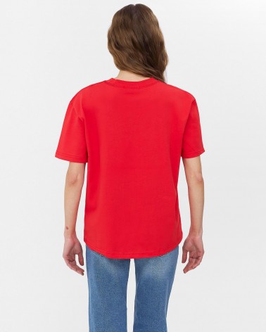 Червона футболка вільного крою FASHIONISTA