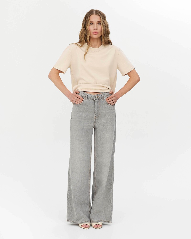 Світло-сірі джинси Straight з вивареним ефектом FASHIONISTA Світло-сірі джинси Straight з вивареним ефектом FASHIONISTA