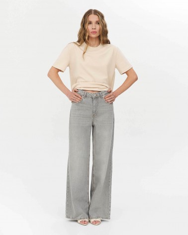 Світло-сірі джинси Straight з вивареним ефектом FASHIONISTA