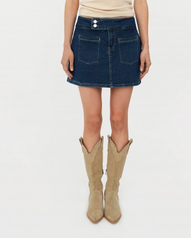 Синя спідниця-шорти джинсова з кишенями FASHIONISTA
