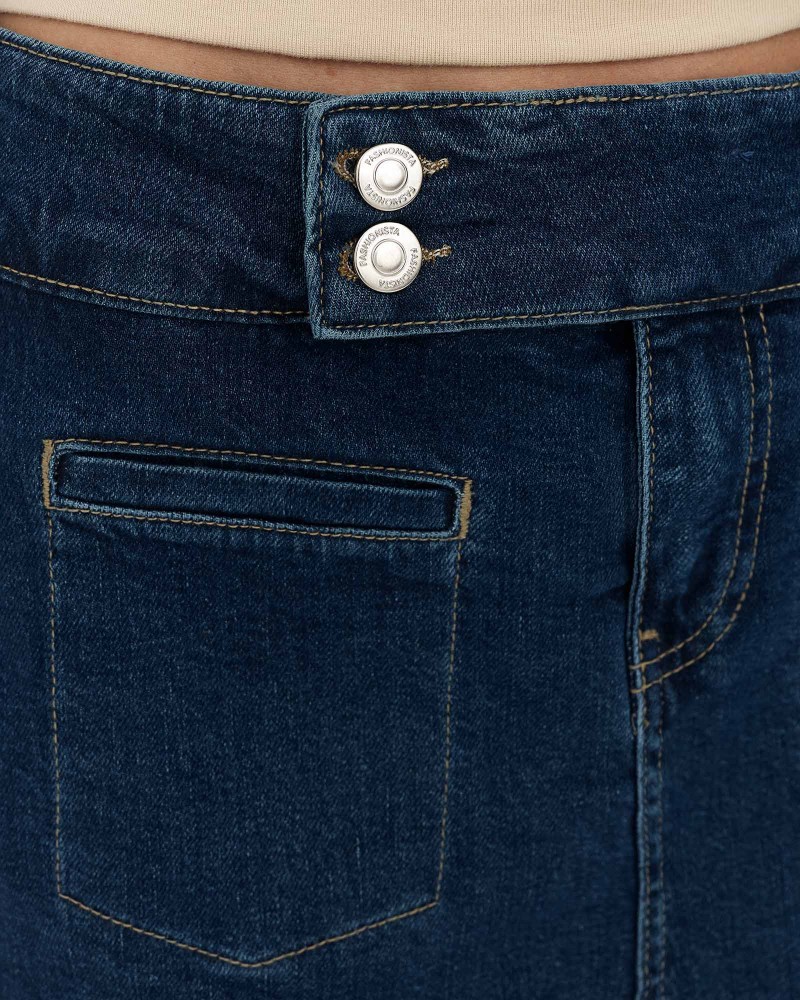 Синя спідниця-шорти джинсова з кишенями FASHIONISTA