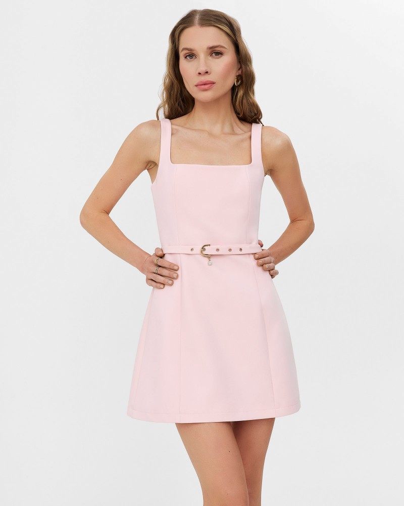 Рожевий сарафан Muse з поясом FASHIONISTA