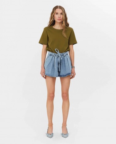 Блакитні джинсові шорти із зав'язками FASHIONISTA