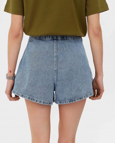 Блакитні джинсові шорти із зав'язками FASHIONISTA
