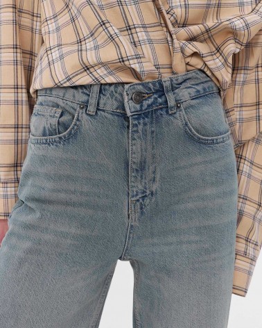 Блакитні джинси Straight з вивареним ефектом FASHIONISTA