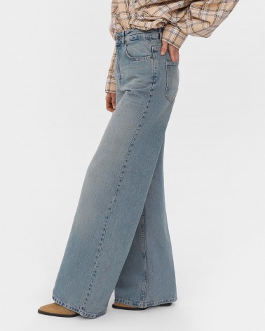 Блакитні джинси Straight з вивареним ефектом FASHIONISTA