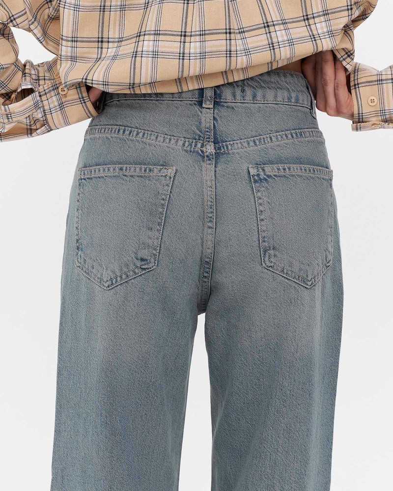 Блакитні джинси Straight з вивареним ефектом FASHIONISTA