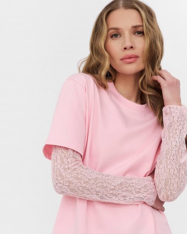 Рожева футболка вільного крою FASHIONISTA