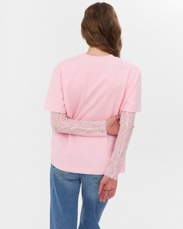 Рожева футболка вільного крою FASHIONISTA