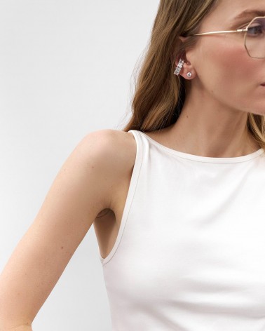 Молочна базова майка з вирізом-човником FASHIONISTA