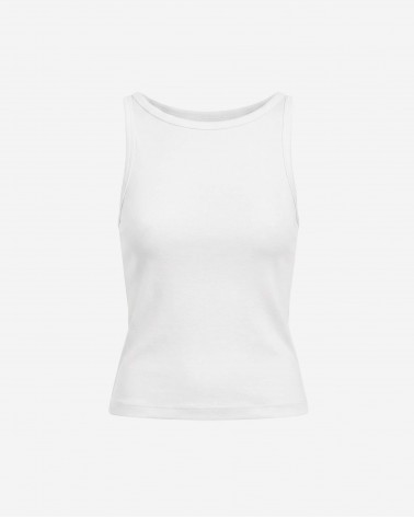 Молочна базова майка з вирізом-човником FASHIONISTA