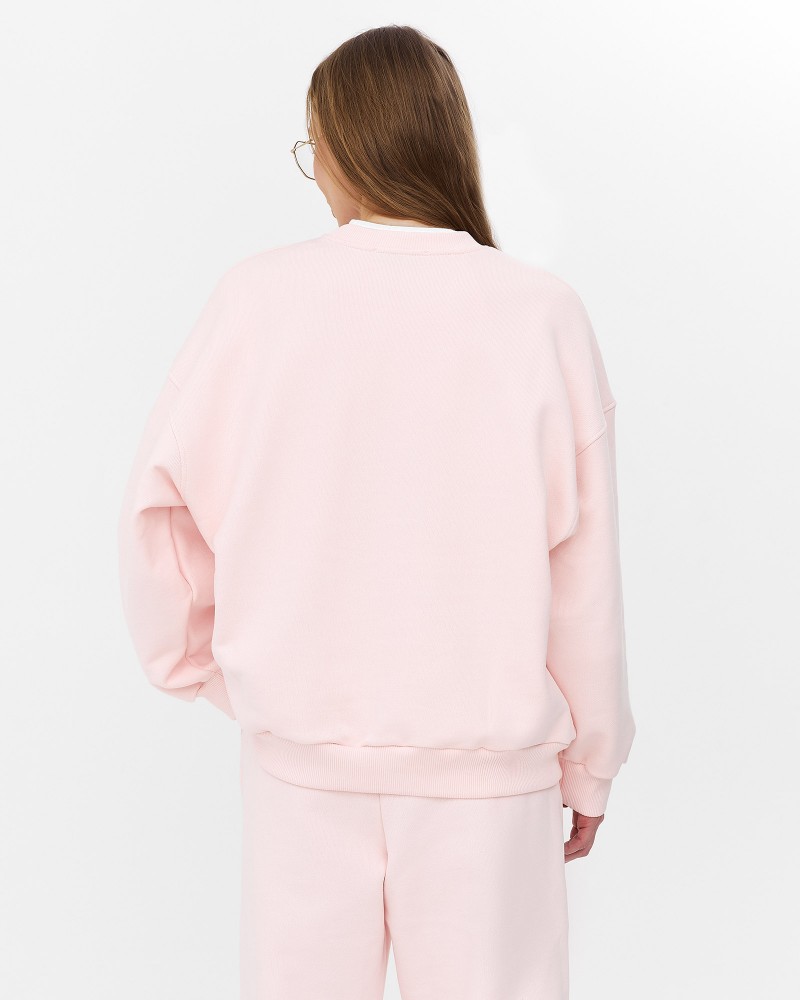 Рожевий світшот з написом спереду FASHIONISTA