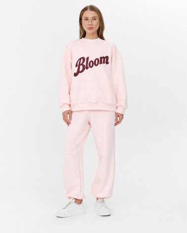 Рожевий світшот з написом спереду FASHIONISTA