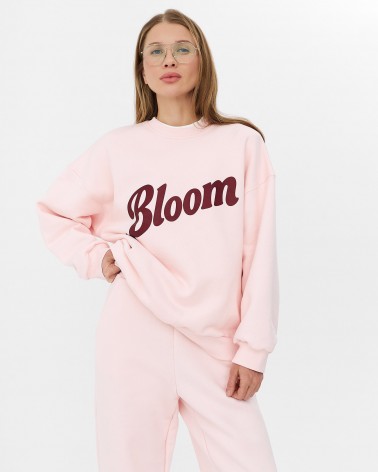 Рожевий світшот з написом спереду FASHIONISTA