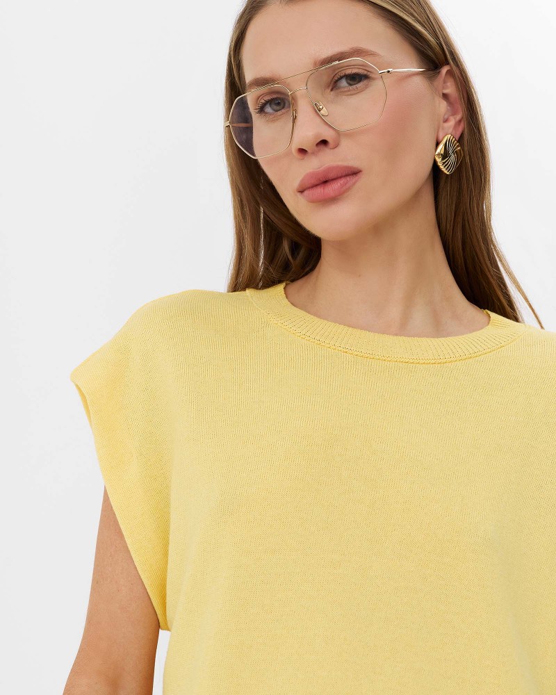 Жовтий джемпер з боковими розрізами FASHIONISTA