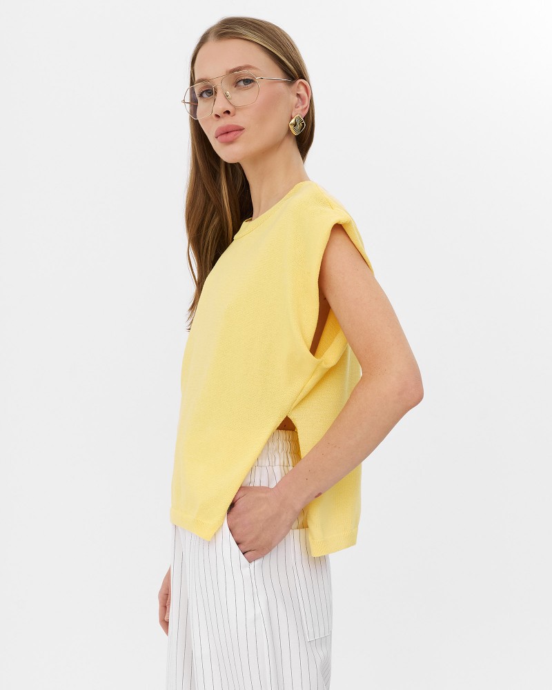 Жовтий джемпер з боковими розрізами FASHIONISTA