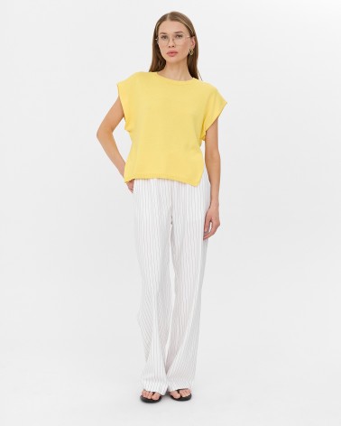 Жовтий джемпер з боковими розрізами FASHIONISTA