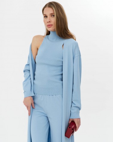 Блакитний трикотажний топ FASHIONISTA