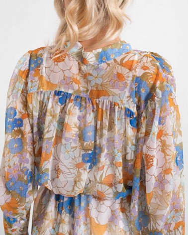 Сукня-сорочка з квітковим принтом від FASHIONISTA молочний