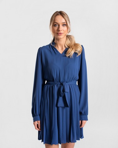 Сукня-сорочка з рюшем-плісе від FASHIONISTA синій